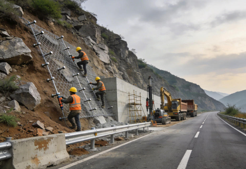 寮步镇公路道路护坡